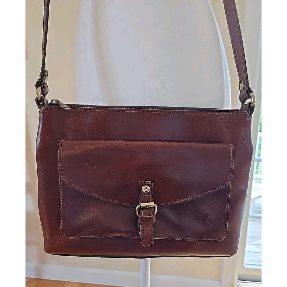 VTG PATRICIA NASH Kirby Leather Front Pocket Large Crossbody Bag Brown VGUC - Picture 3 of 16